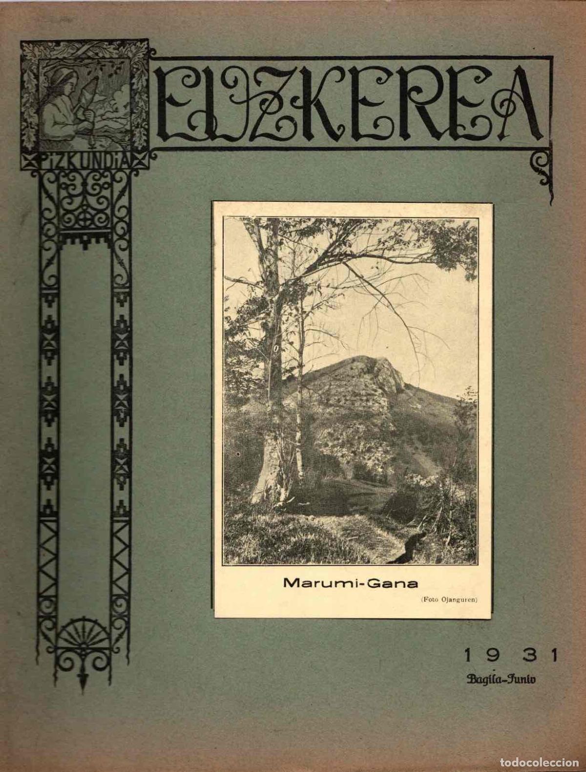 Coleccionismo de Revistas y Peri&oacute;dicos: REVISTA EUZKEREA XXX ZENBAKIJA. BILBAO, JUNIO 1931. RAREZA