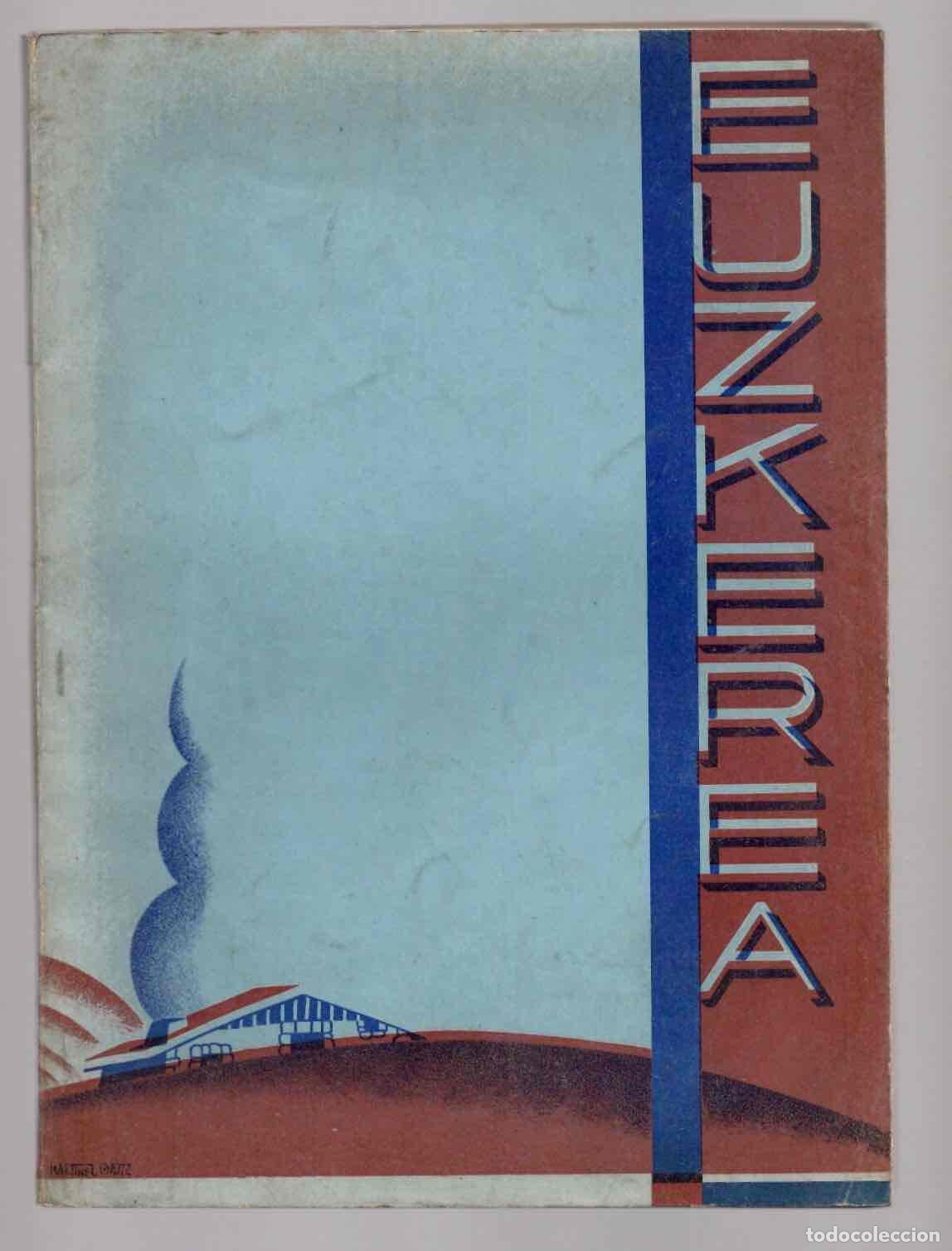 Collection Magazines and Newspapers: REVISTA EUZKEREA IV ZENBAKIJA. BILBAO, JULIO-AGOSTO 1934. CUBIERTA ILUSTRADA POR MARTINEZ ORTIZ