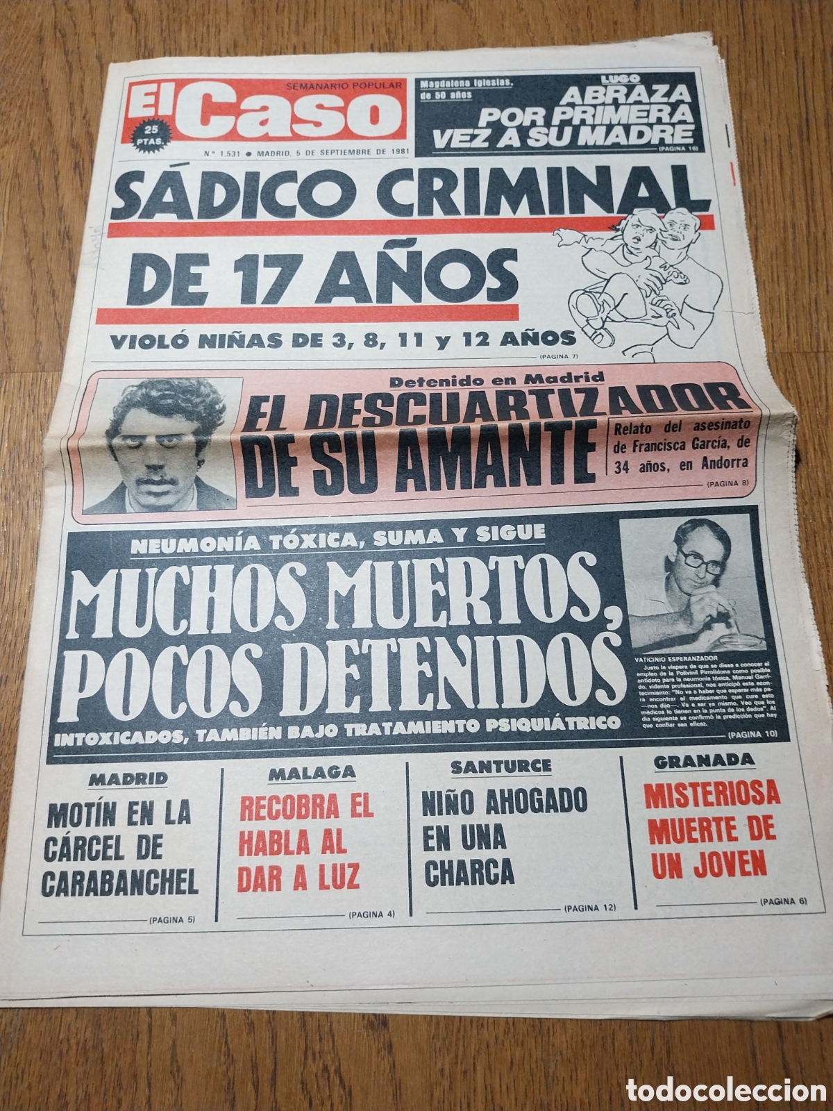 Coleccionismo de Revistas y Peri&oacute;dicos: EL CASO 1981 PURCHIL PEDRO MARTINEZ GRANADA. ALCALA DE HENARES