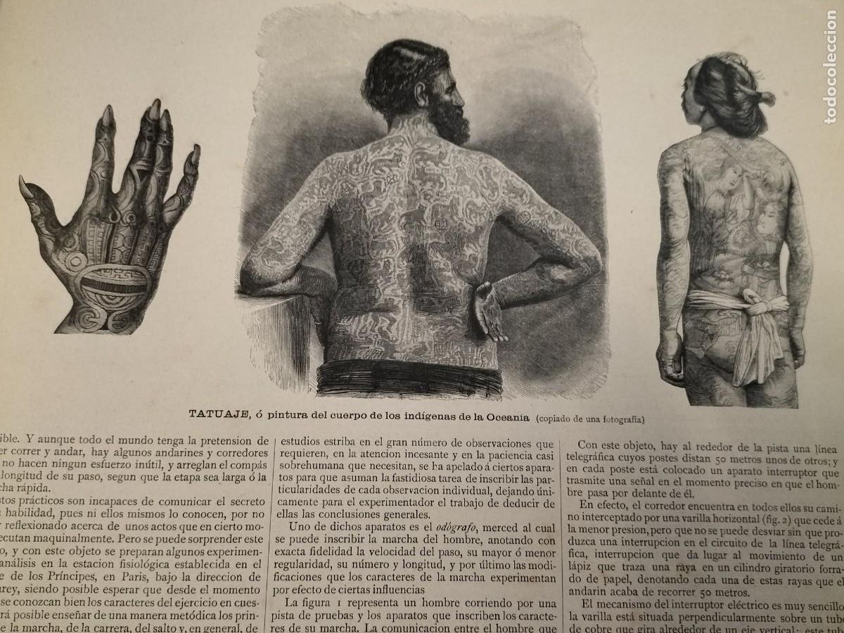 Coleccionismo de Revistas y Peri&oacute;dicos: TATUAJES O PINTURA DEL CUERPO DE LOS INDIGENAS DE OCEANIA REVISTA A&Ntilde;O 1885