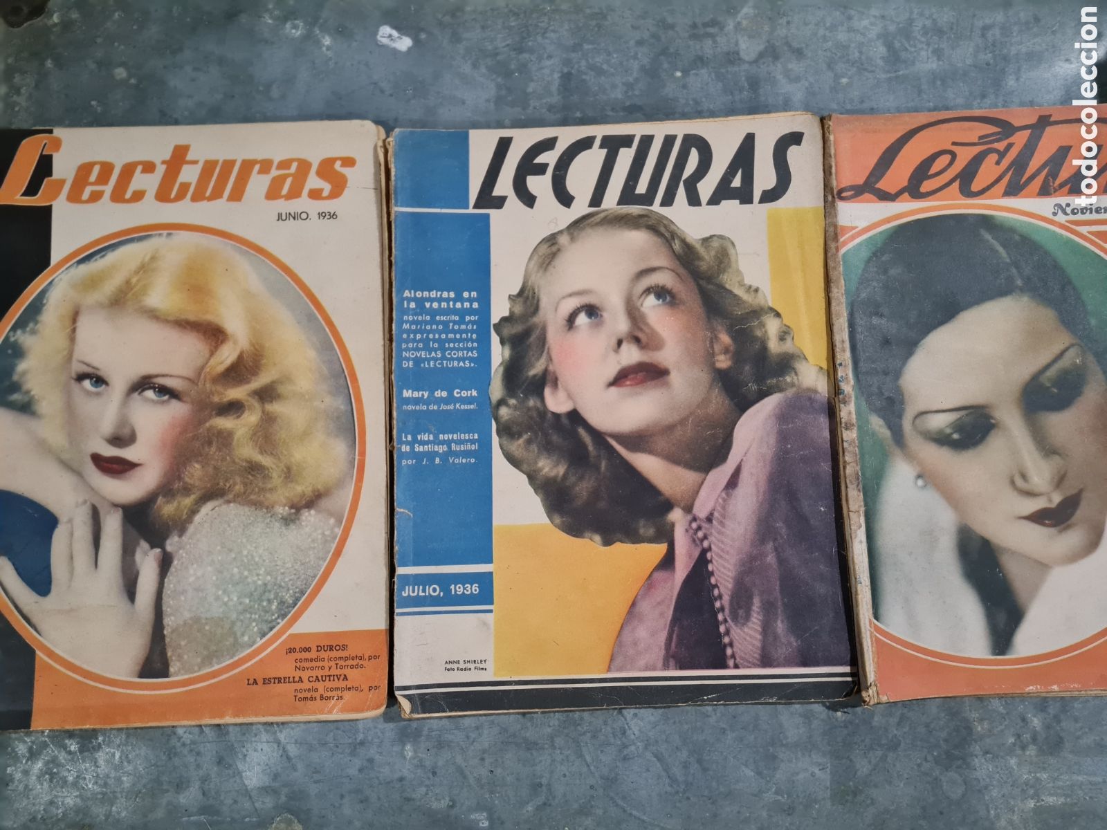 Coleccionismo de Revistas y Peri&oacute;dicos: Revistas LECTURAS A&Ntilde;O 1936(junio, Julio,Noviembre)