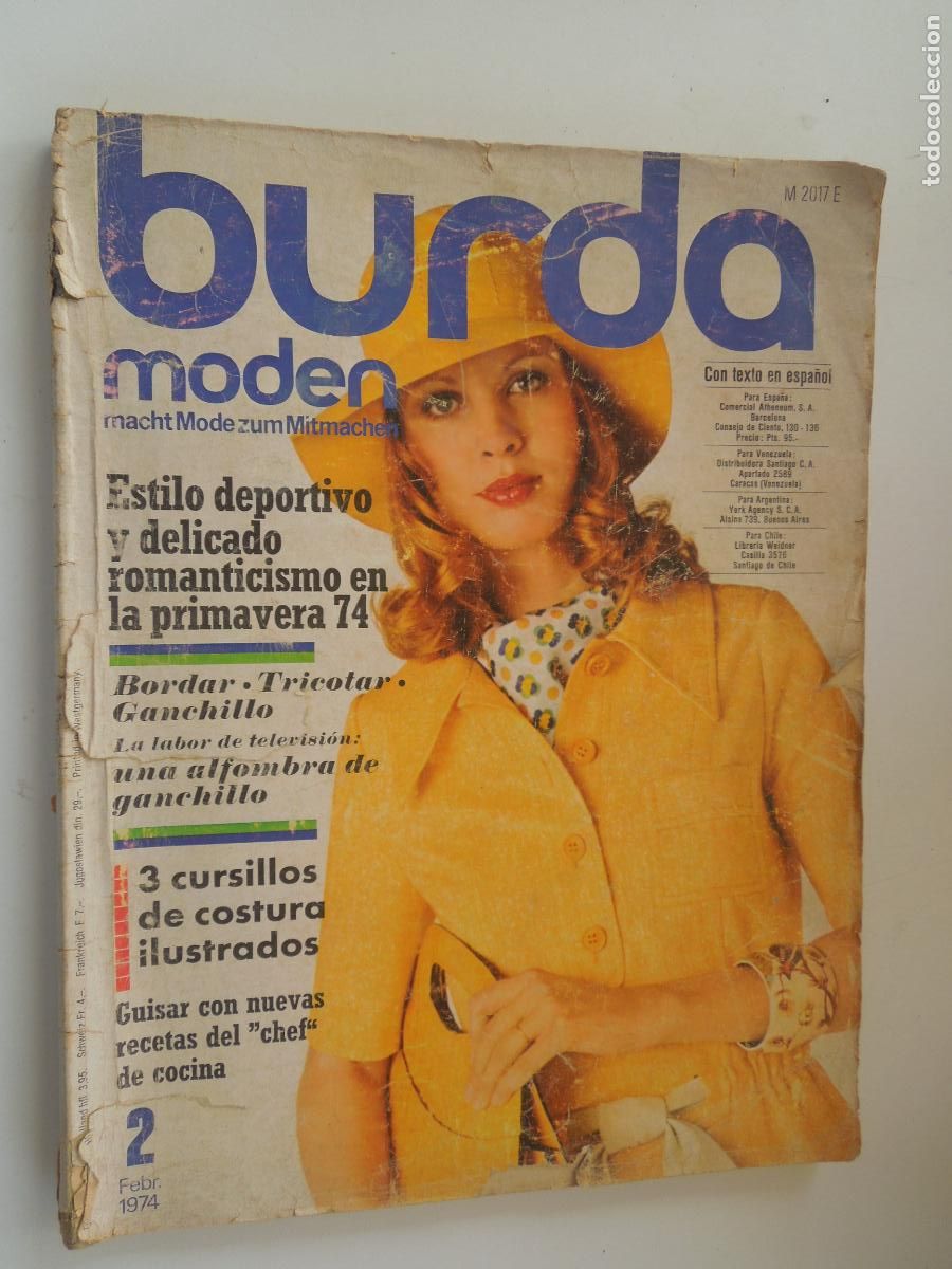 Coleccionismo de revistas y peri&oacute;dicos: BURDA MODEN REVISTA 02/1974 CON INSTRUCCIONES Y PATRONES -ESTILO DEPORTIVO