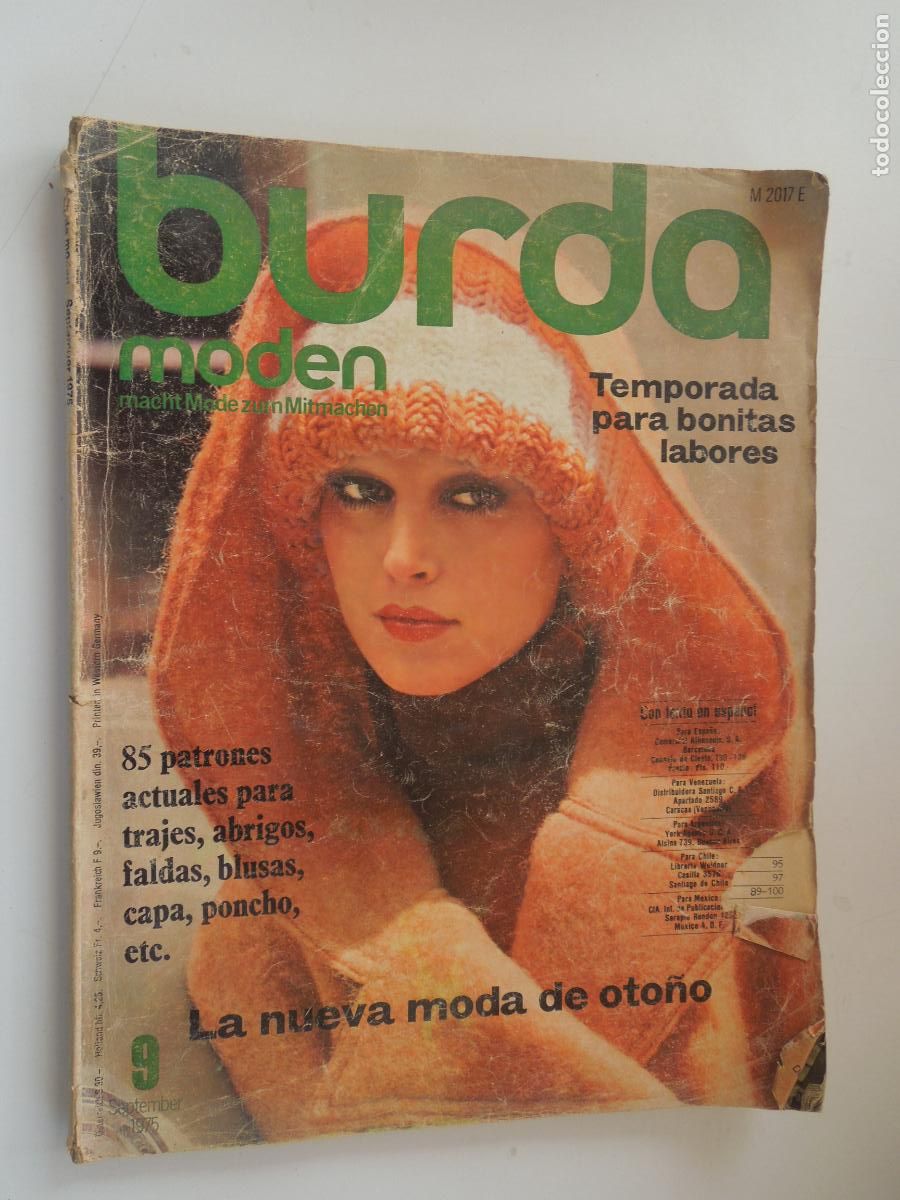 Coleccionismo de Revistas y Peri&oacute;dicos: BURDA MODEN REVISTA 09/1975 CON INSTRUCCIONES Y PATRONES - NUEVA MODA DE OTO&Ntilde;O