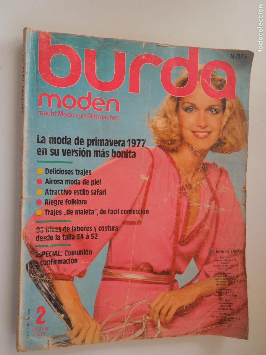 Coleccionismo de Revistas y Peri&oacute;dicos: BURDA MODEN REVISTA 02/1977 CON INSTRUCCIONES Y PATRONES -LA MODA EN PRIMAVERA