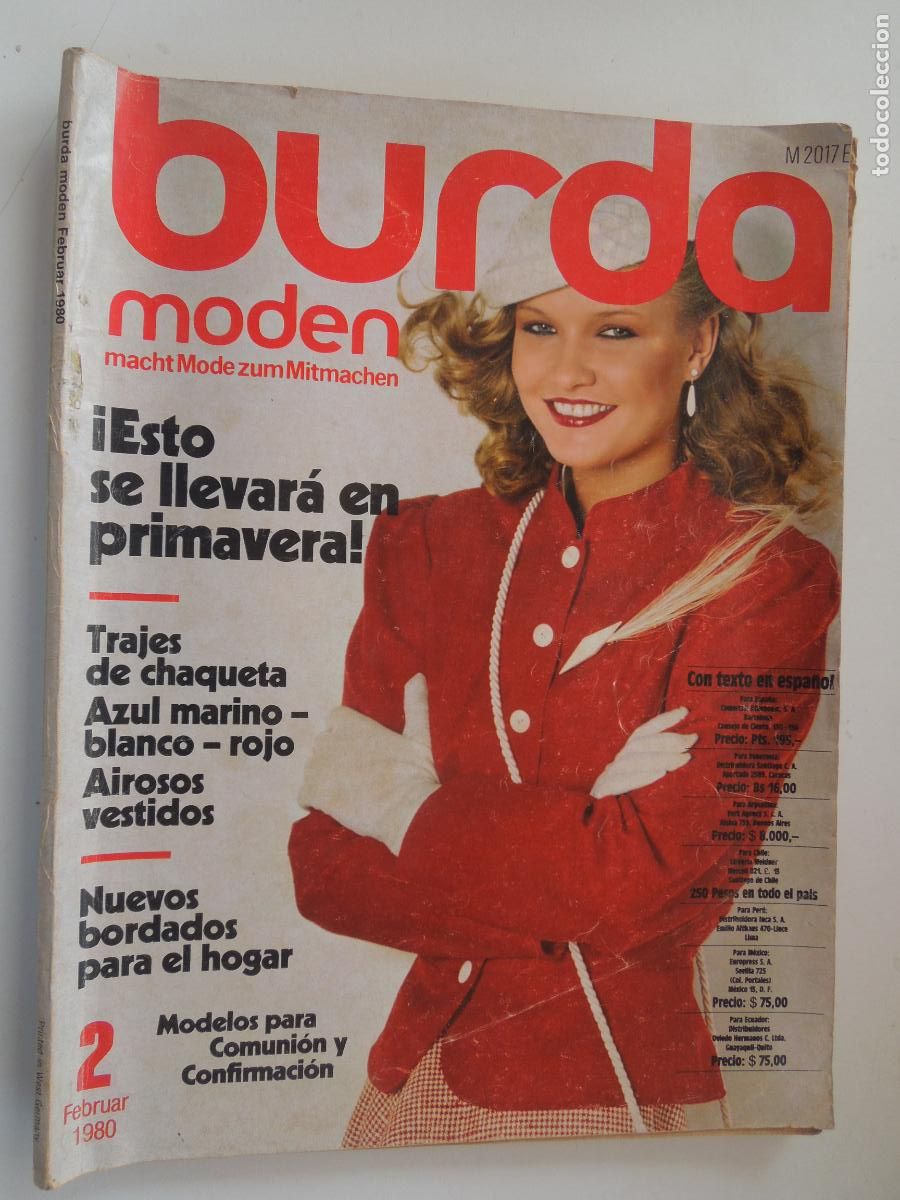 Coleccionismo de Revistas y Peri&oacute;dicos: BURDA MODEN REVISTA 02/1980 CON INSTRUCCIONES Y PATRONES -SE LLEVAR&Aacute; EN PRIMAVERA
