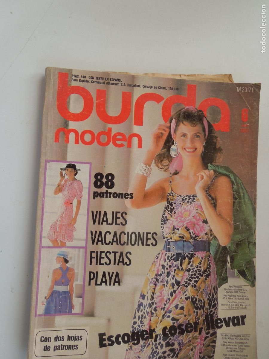 Coleccionismo de Revistas y Peri&oacute;dicos: BURDA MODEN REVISTA 06/1987 CON INSTRUCCIONES Y PATRONES -VACACIONES - FIESTAS Y PLAYA