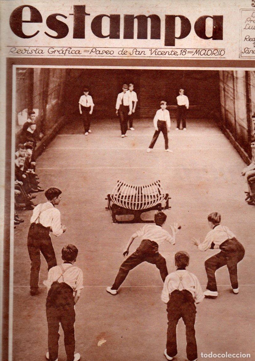 Coleccionismo de Revistas y Peri&oacute;dicos: REVISTA ESTAMPA 28 MARZO 1931 - CINCO EN CUNA. PROCESION SILENCIO ALBACETE. BLANCOS AZULES LORCA