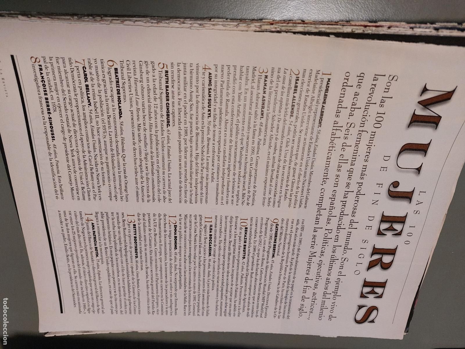 Collection Magazines and Newspapers: LAS 100 MUJERES DEL FIN DEL SIGLO. 5 P&Aacute;GINAS. ART&Iacute;CULO EXTRAIDO DE REVISTA. GRAPA. COMPLETO