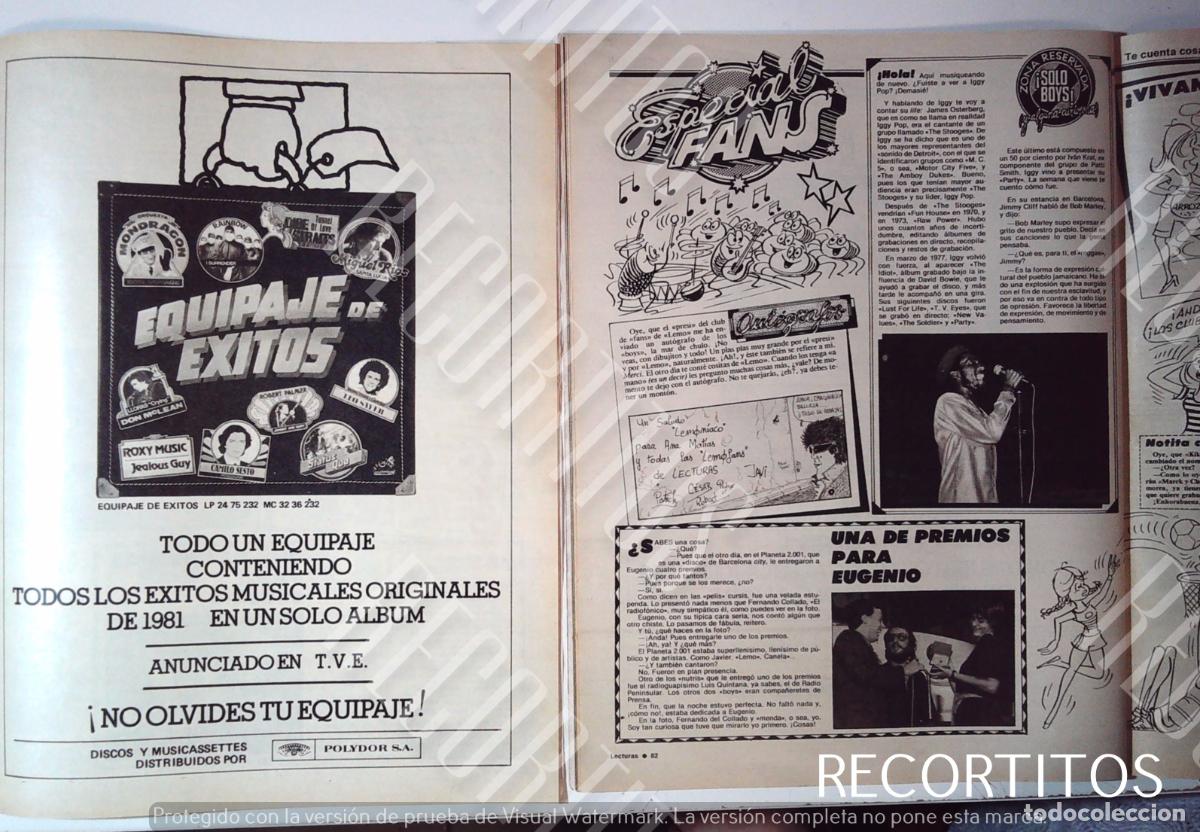 Coleccionismo de Revistas y Peri&oacute;dicos: BOB MARLEY EUGENIO HUMORISTA CAMILO SESTO MIGUEL RIOS DIRE STRAITS ORQUESTA MONDRAGON ROXY MUSIC