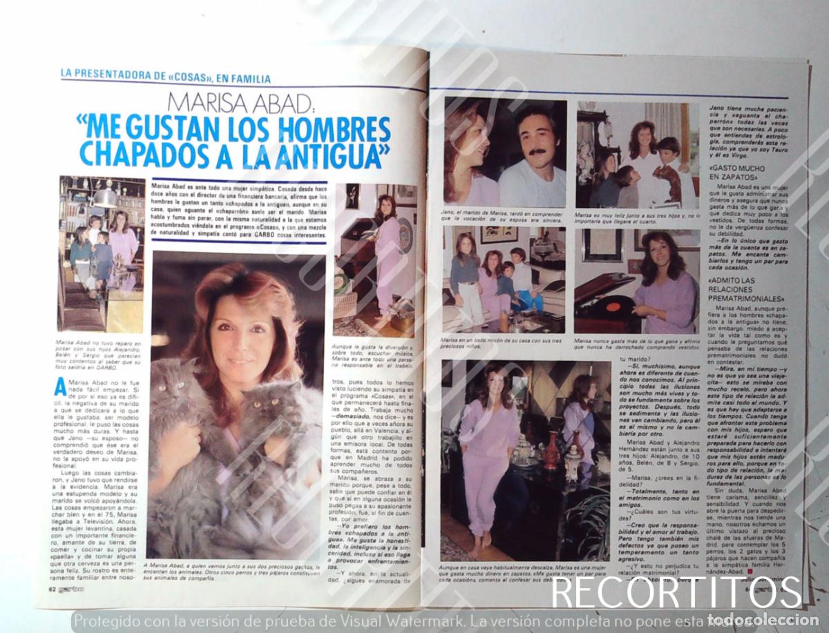 Coleccionismo de Revistas y Peri&oacute;dicos: MARISA ABAD EN FAMILIA