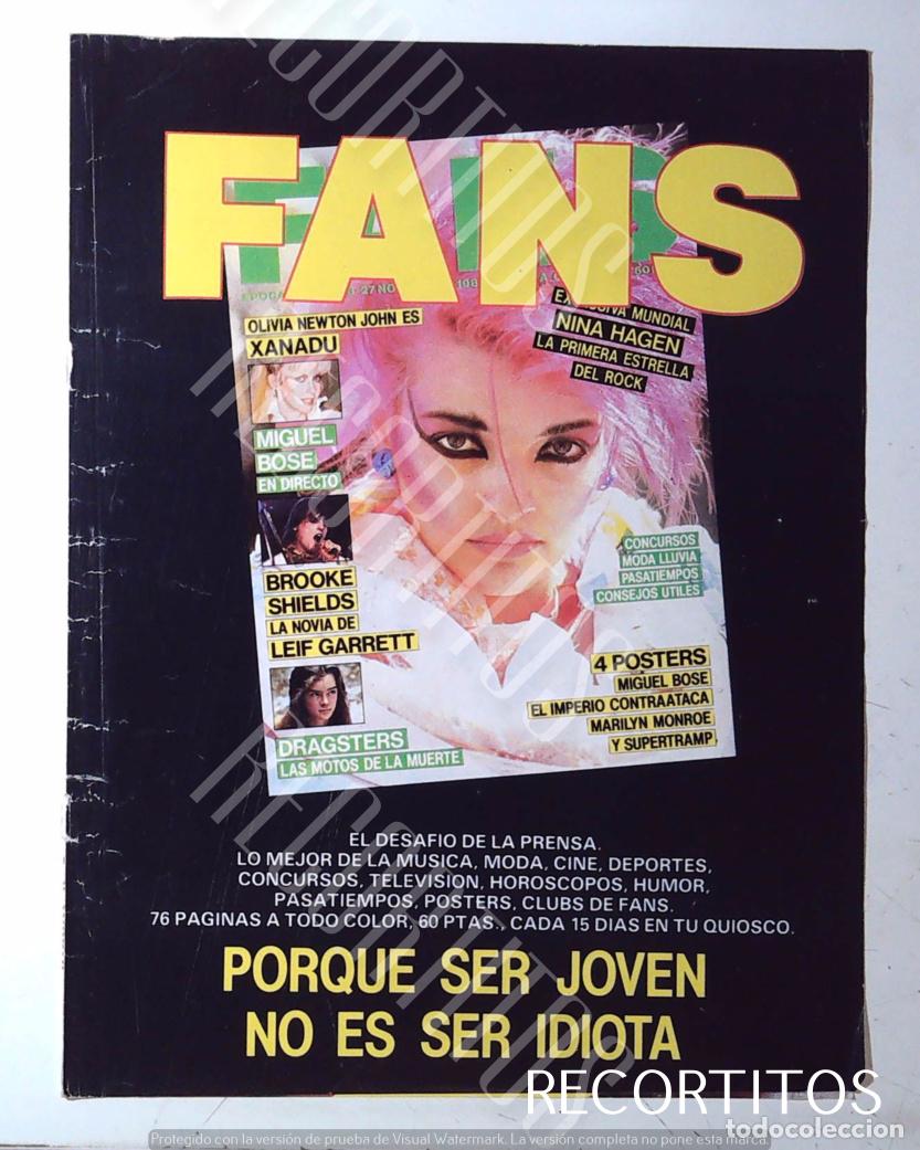 Collezionismo di Riviste e Giornali: NINA HAGEN OLIVIA NEWTON JOHN BROOKE SHIELDS MIGUE LBOSE ANUNCIO PUBLICIDAD DE FANS