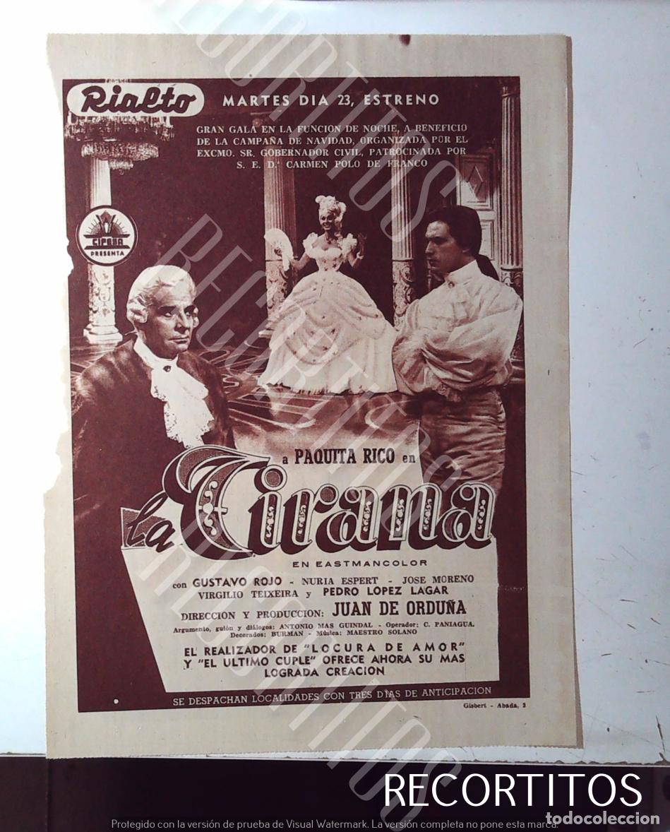 Coleccionismo de Revistas y Peri&oacute;dicos: LA TIRANA PAQUITA RICO CIFESA DESPUES DEL ULTIMO CUPLE Y LOCURA DE AMOR SARA MONTIEL TERE DEL RIO