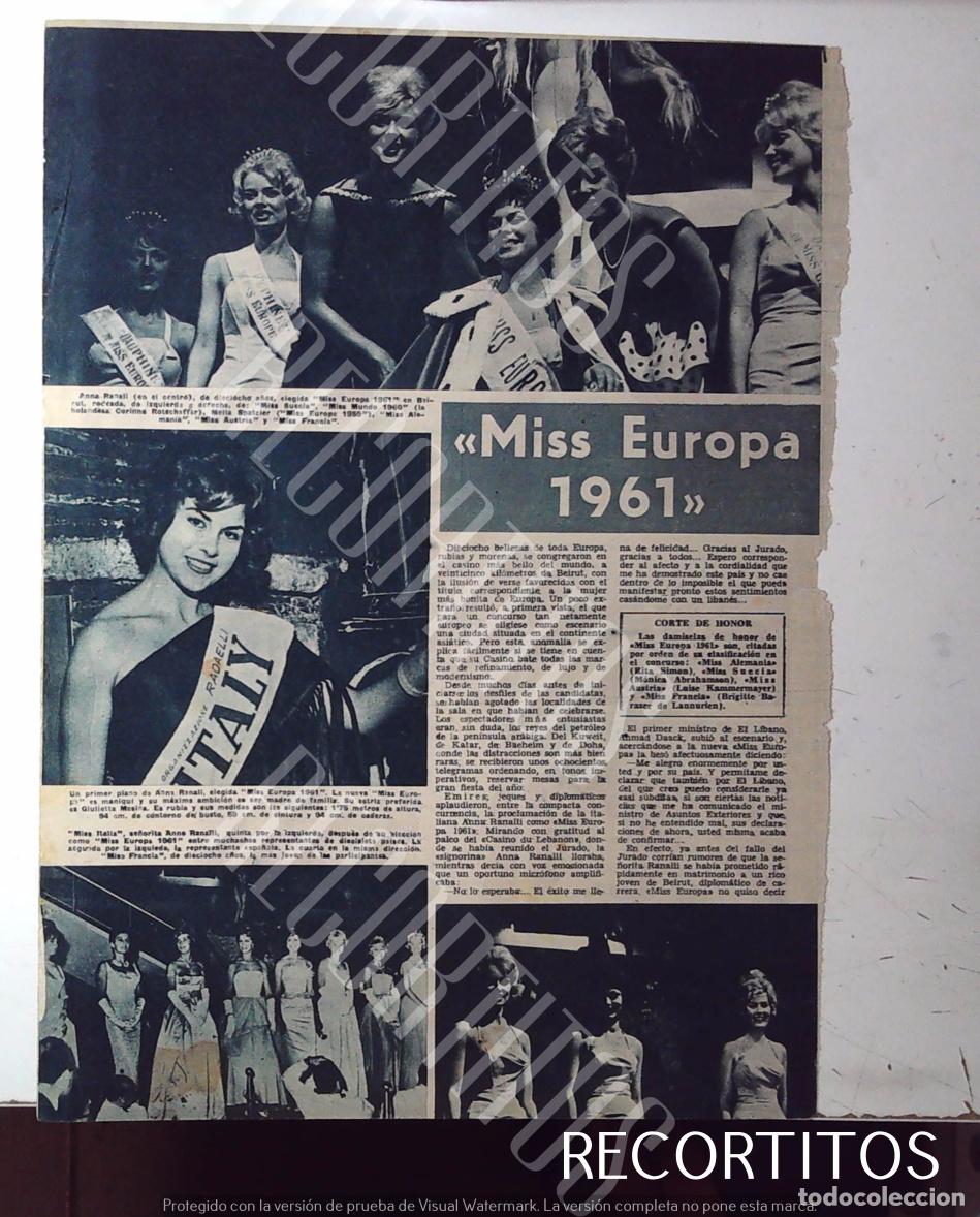 Coleccionismo de Revistas y Peri&oacute;dicos: MISS EUROPA 1961 ANNERENALI MARLENE DIETRICH