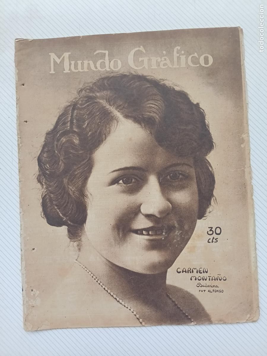 Coleccionismo de Revistas y Peri&oacute;dicos: Mundo Gr&aacute;fico a&ntilde;os 20. Portada Carmen Monta&ntilde;o