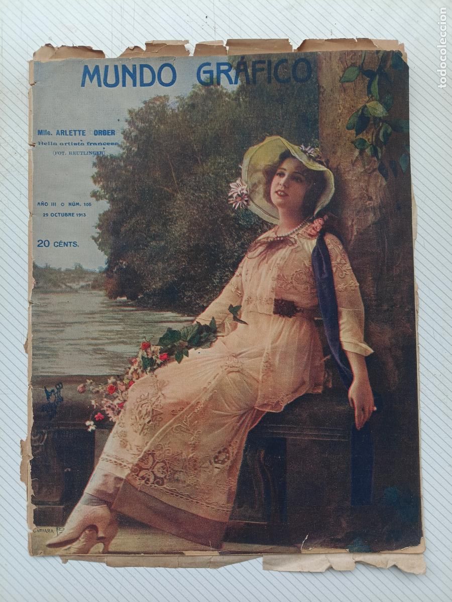 Coleccionismo de Revistas y Peri&oacute;dicos: Mundo Gr&aacute;fico a&ntilde;os 20. Portada Mlle. Arlette Orger