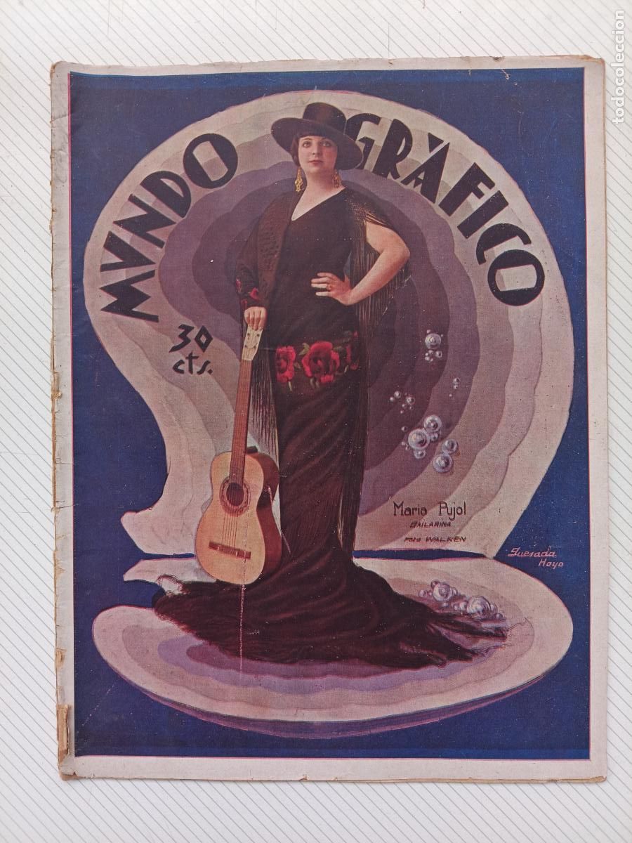 Coleccionismo de Revistas y Peri&oacute;dicos: Mundo Gr&aacute;fico a&ntilde;os 20. Portada Mar&iacute;a Pujol