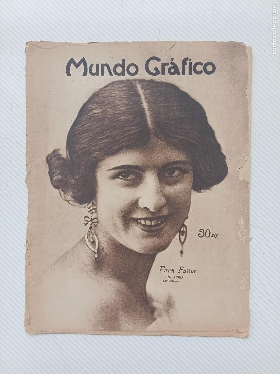 Coleccionismo de Revistas y Peri&oacute;dicos: Mundo Gr&aacute;fico a&ntilde;os 20. Portada Pura Pastor