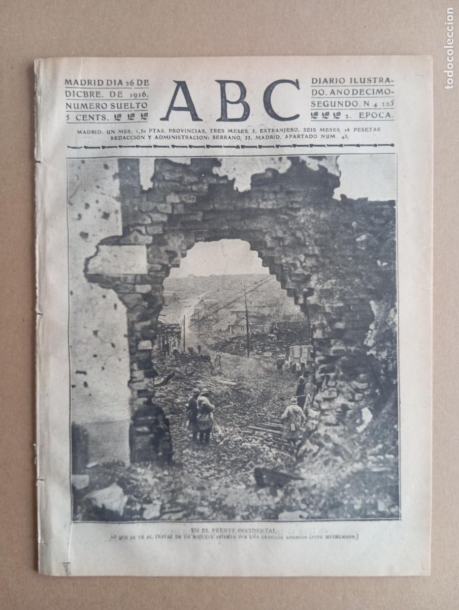 Coleccionismo de Revistas y Peri&oacute;dicos: ABC. 26 de diciembre de 1916. n&uacute;m. 4205