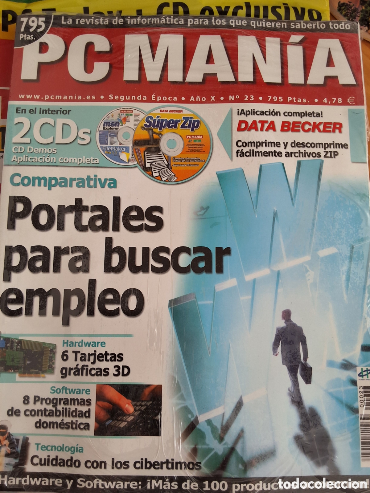 Coleccionismo de Revistas y Peri&oacute;dicos: Pc mania 2&deg; &eacute;poca revista inform&aacute;tica n&uacute;mero 23 a&ntilde;o 2001/9 incluye CDs