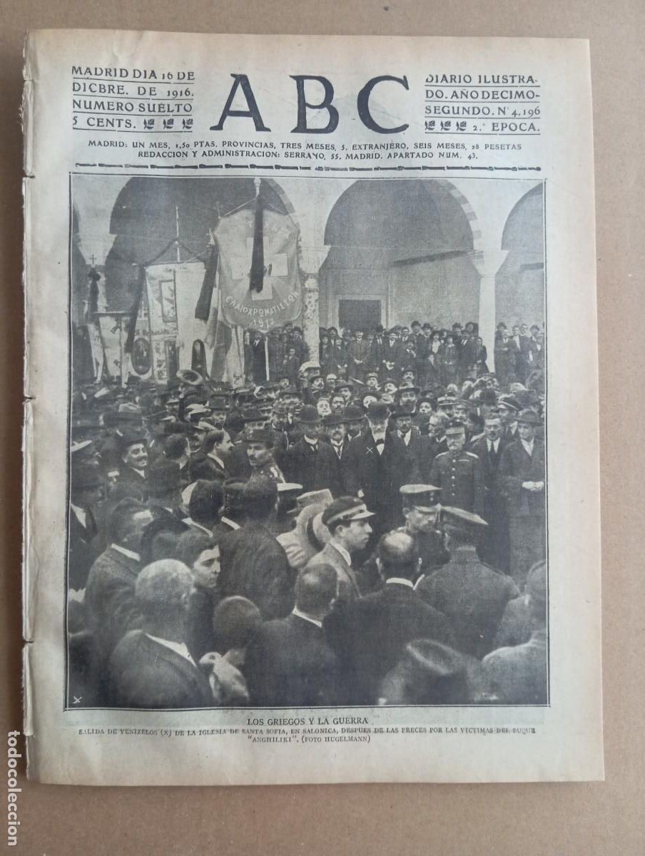 Coleccionismo de Revistas y Peri&oacute;dicos: ABC. 16 de diciembre de 1916. n&uacute;m. 4196