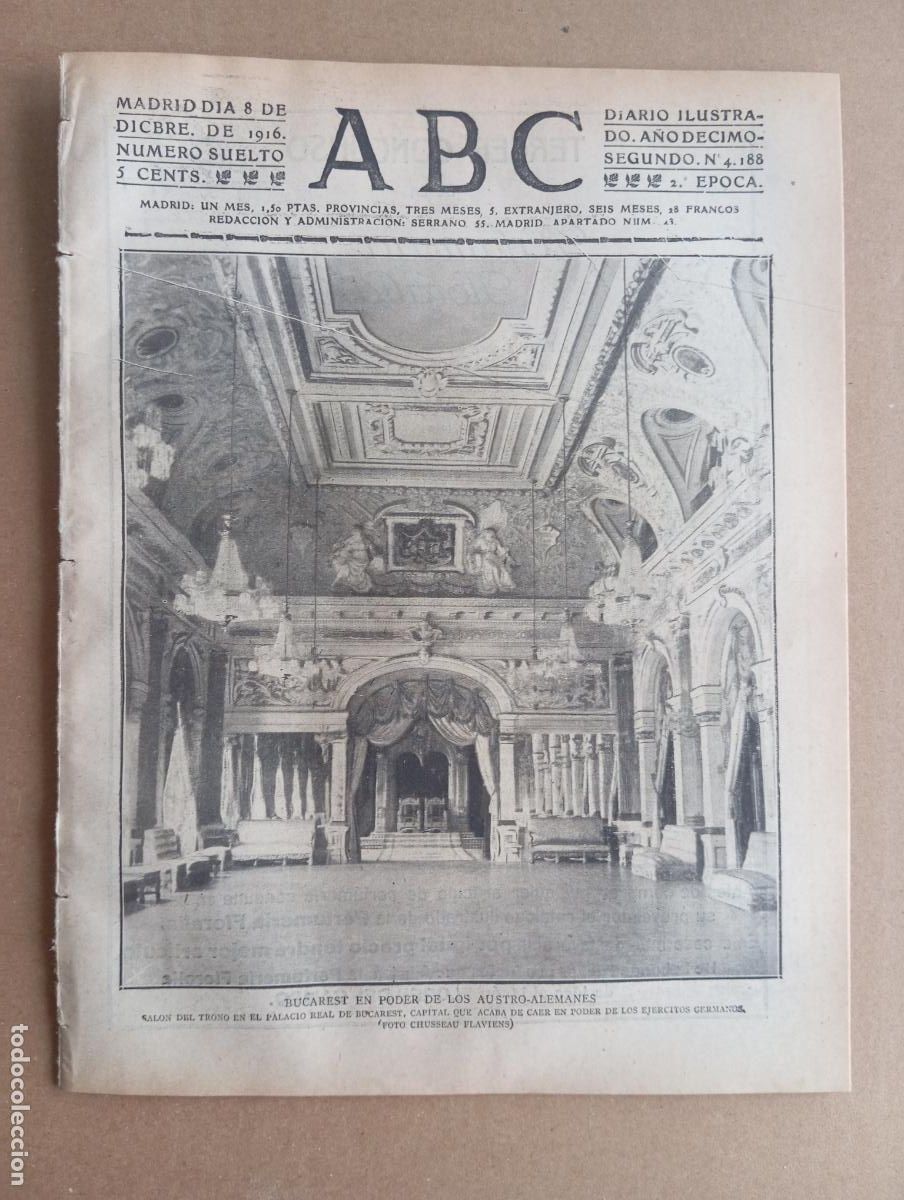 Coleccionismo de Revistas y Peri&oacute;dicos: ABC. 8 de diciembre de 1916. n&uacute;m. 4188