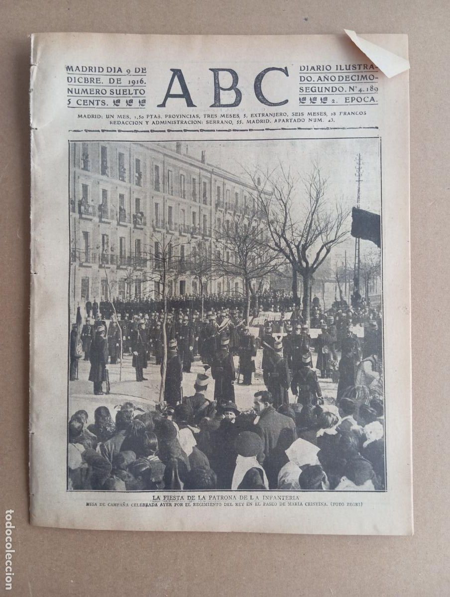 Coleccionismo de Revistas y Peri&oacute;dicos: ABC. 9 de diciembre de 1916. n&uacute;m. 4189
