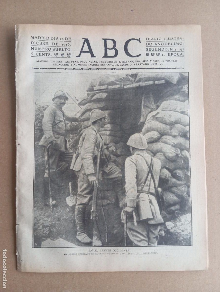 Coleccionismo de Revistas y Peri&oacute;dicos: ABC. 12 de diciembre de 1916. n&uacute;m. 4192