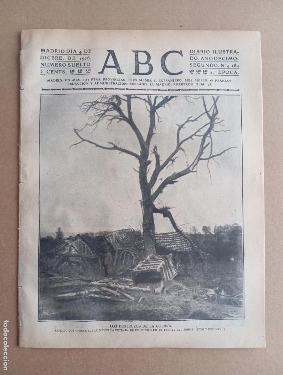 Coleccionismo de Revistas y Peri&oacute;dicos: ABC. 4 de diciembre de 1916. n&uacute;m. 4184