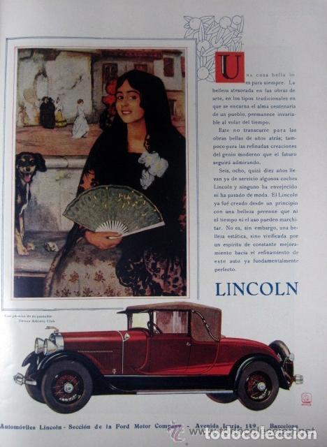 Collezionismo di Riviste e Giornali: Publicidad autom&oacute;vil Lincoln - 1929 * COSM&Oacute;POLIS *