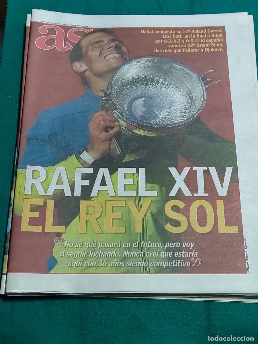 Collezionismo di Riviste e Giornali: Peri&oacute;dico AS 6 JUNIO 2022 Rafa Nadal