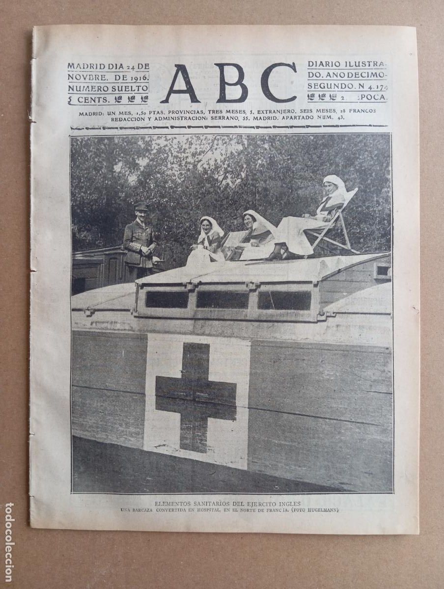 Coleccionismo de Revistas y Peri&oacute;dicos: ABC. 24 de noviembre de 1916. n&uacute;m. 4174. CRUZ ROJA