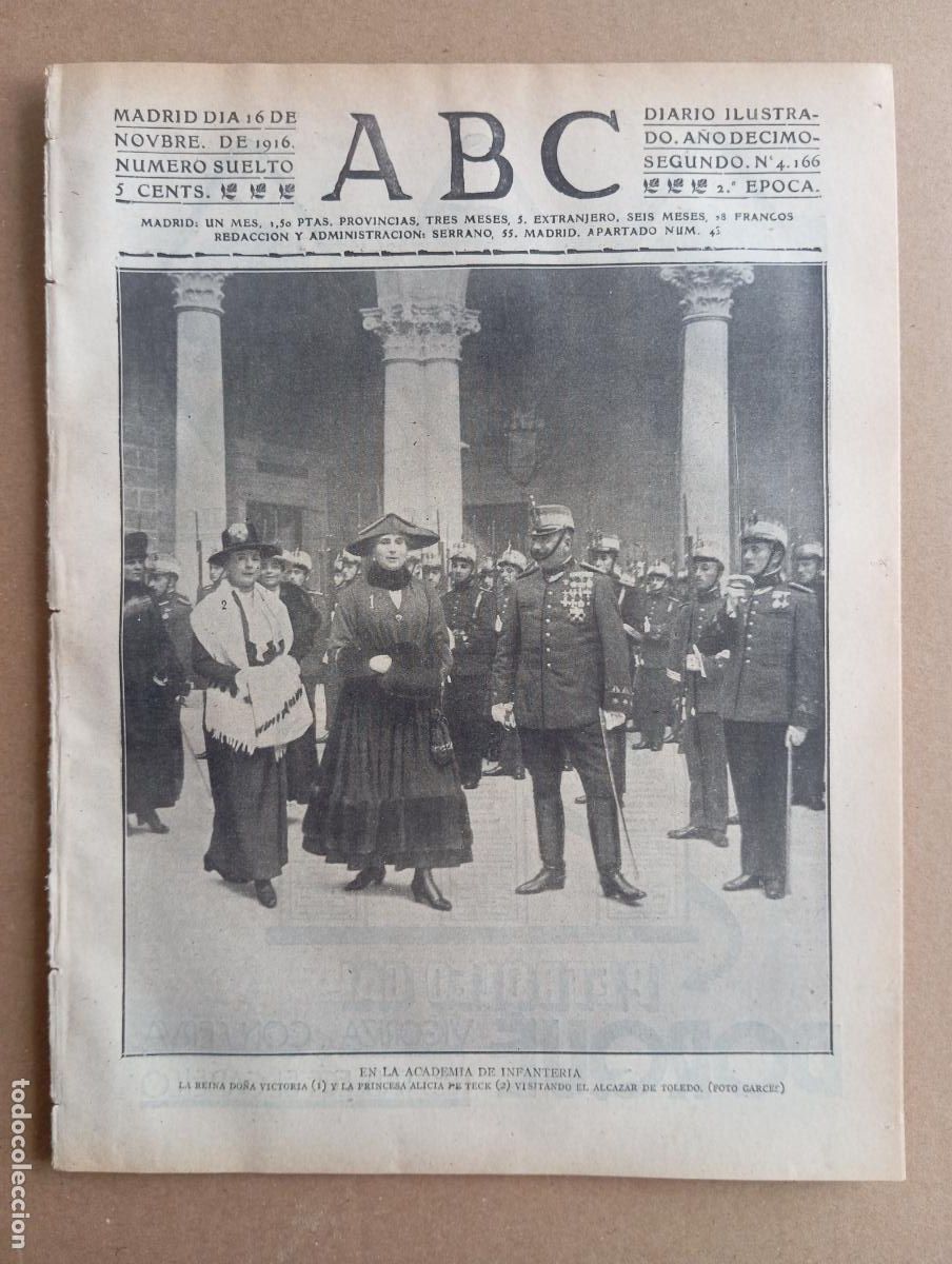Collezionismo di Riviste e Giornali: ABC. 16 de noviembre de 1916. n&uacute;m. 4166. ALC&Aacute;ZAR DE TOLEDO