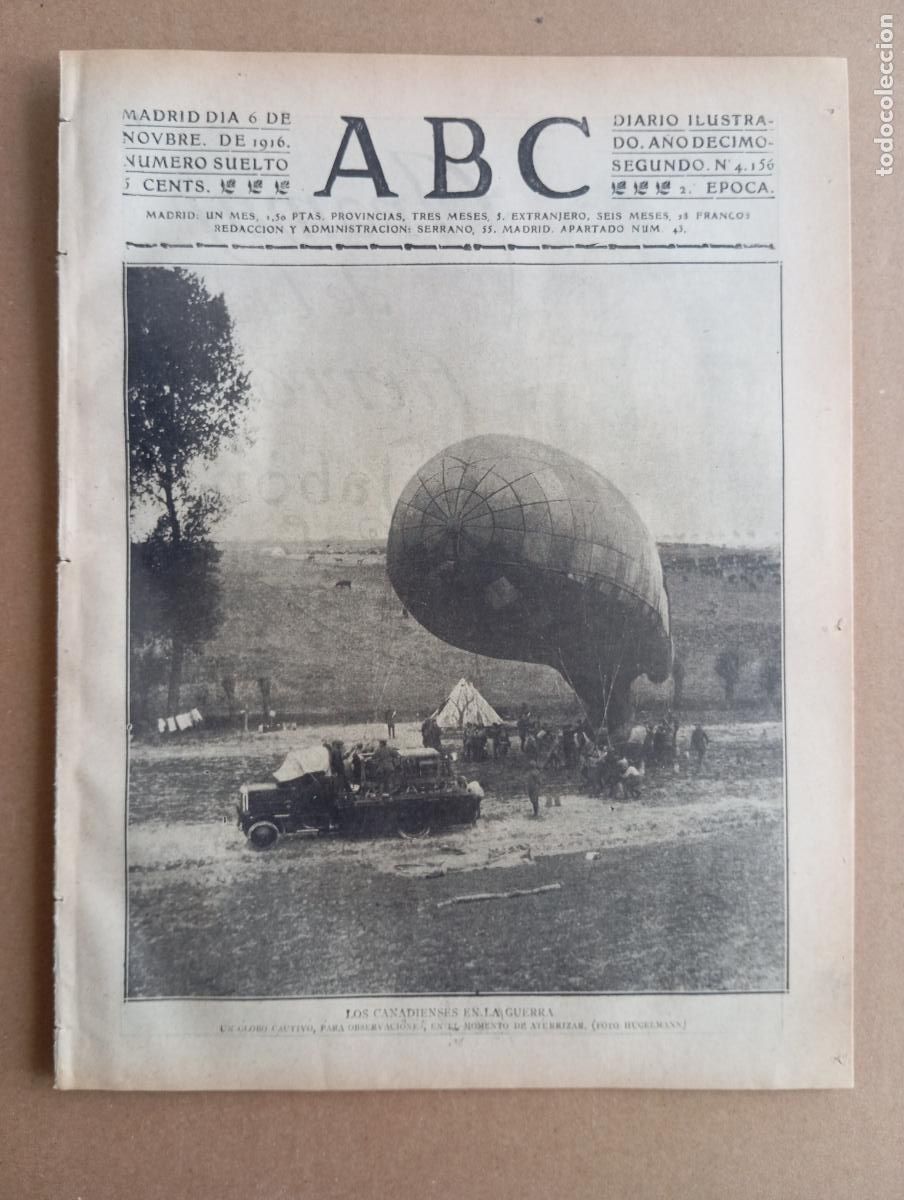 Coleccionismo de Revistas y Peri&oacute;dicos: ABC. 6 de noviembre de 1916. n&uacute;m. 4156