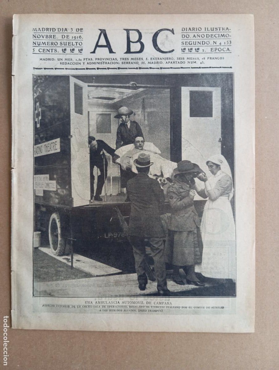 Coleccionismo de Revistas y Peri&oacute;dicos: ABC. 3 de noviembre de 1916. n&uacute;m. 4153