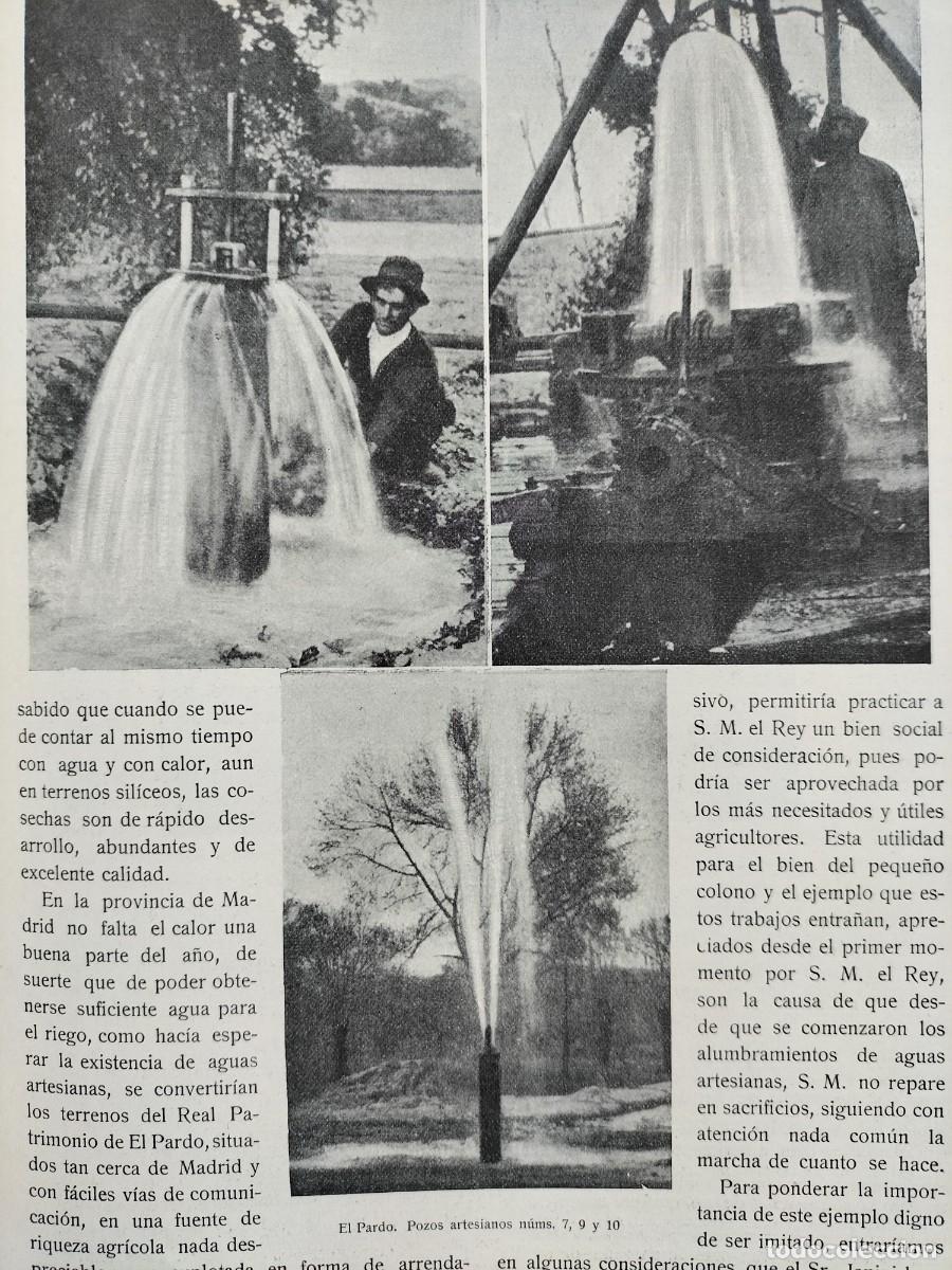 Coleccionismo de revistas y peri&oacute;dicos: EL REAL SITIO DEL PARDO MADRID 13 POZOS ARTESIANOS COSTE POZOS REVISTA A&Ntilde;O 1914