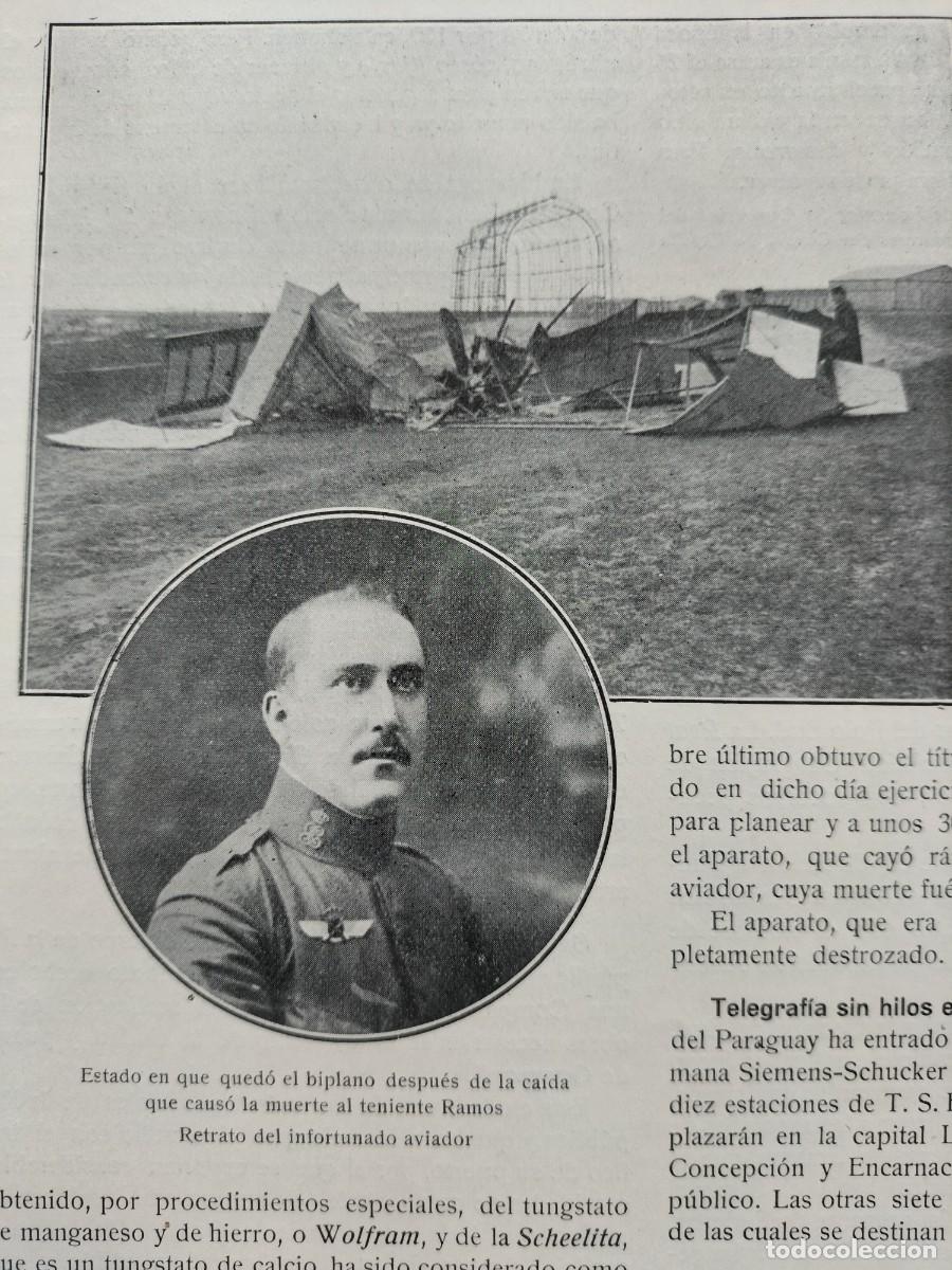 Coleccionismo de revistas y peri&oacute;dicos: MUERTE TENIENTE GUARDIA CIVIL MAXIMO MARTINEZ RAMOS ACCIDENTE AVIACION CUATRO VIENTOS MADRID 1914