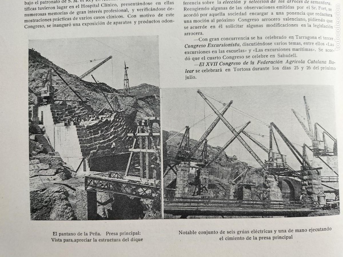 Coleccionismo de revistas y peri&oacute;dicos: CONSTRUCCION PRESA PANTANO DE LA PE&Ntilde;A HUESCA / EXPLOSION DIRIGIBLE CITTA MILANO REVISTA A&Ntilde;O 1914