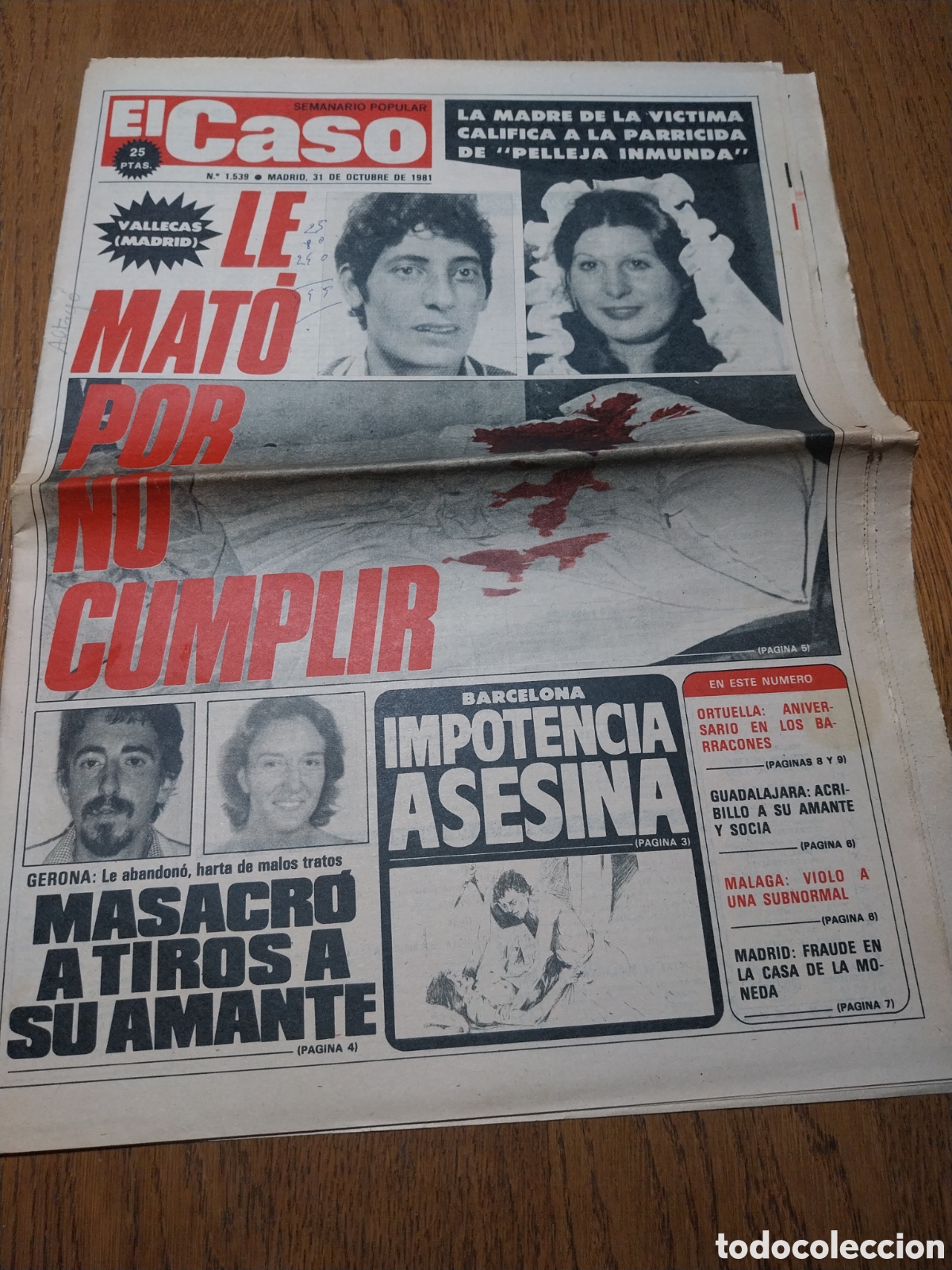 Collezionismo di Riviste e Giornali: EL CASO 1981 ROSAS GERONA.FRAUDE CASA DE LA MONEDA.ORTUELLA.MUSULMANES EN BIBARRAMBLA GRANADA.