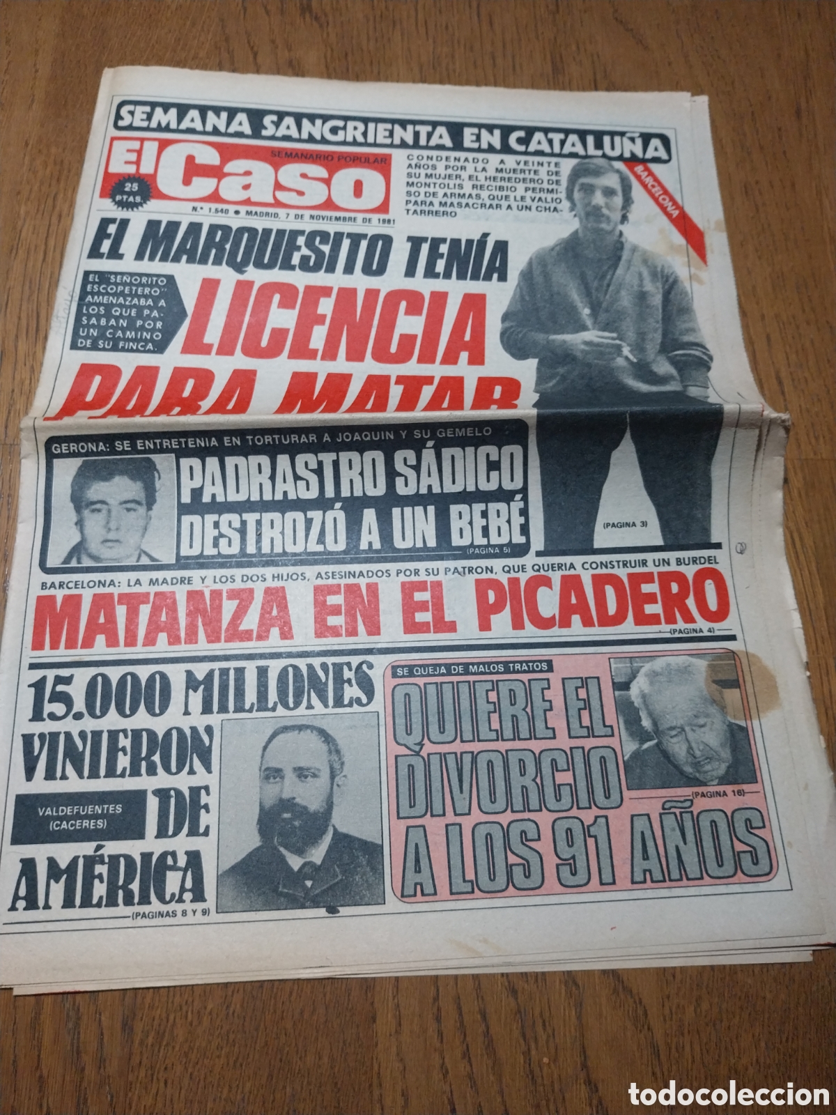 Collezionismo di Riviste e Giornali: EL CASO 1981 SAN CIPRIANO VALLALTA.CASTELLDEFELS. HOSTALRICH.PASADAHONDA CADIZ.VALDEFUENTES.OLIVENZA