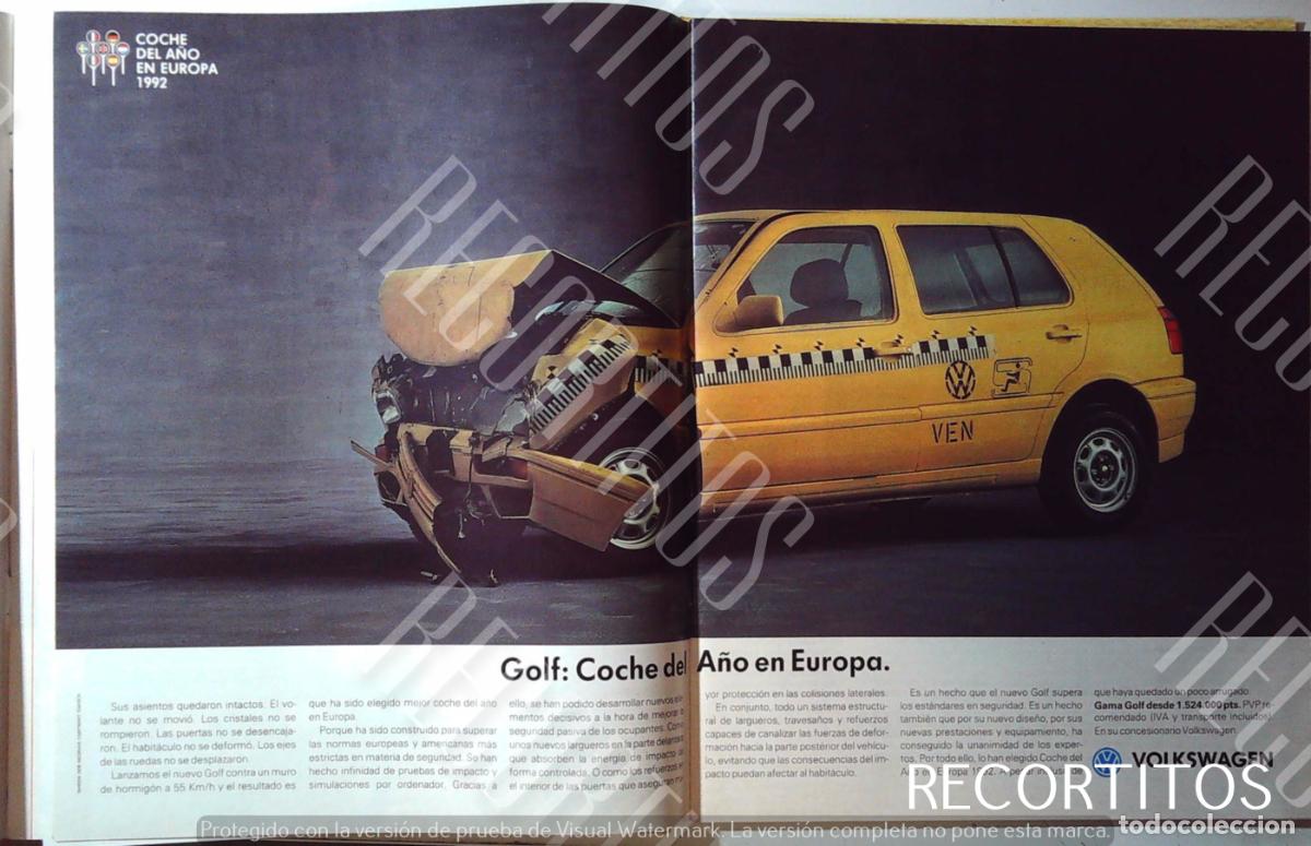 Coleccionismo de Revistas y Peri&oacute;dicos: VOLKSWAGEN GOLF ANUNCIO PUBLICIDAD