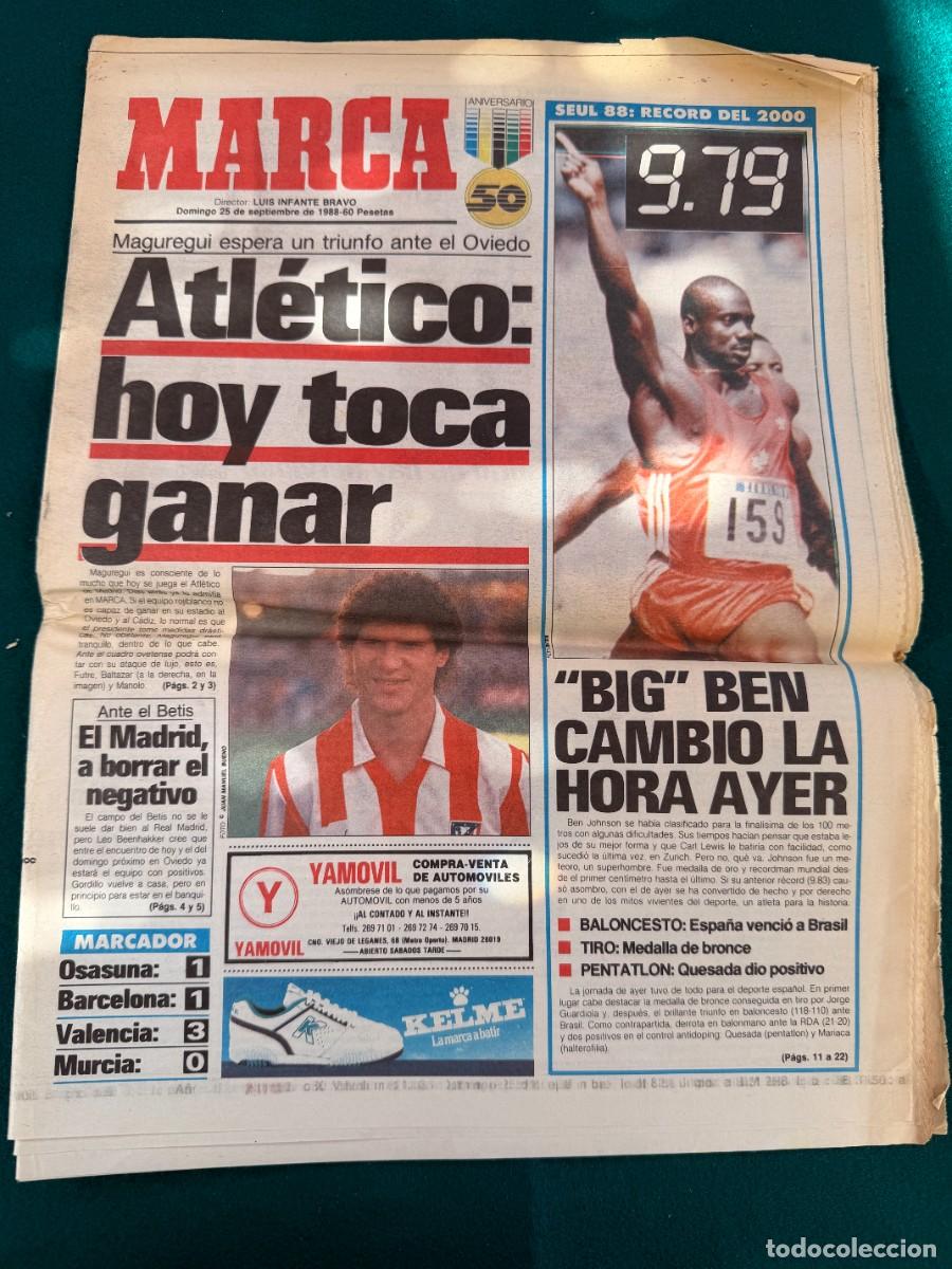 Collection Magazines and Newspapers: P- MARCA - CON 32 Pags- MAGUREGUI -ATLETICO HOY TOCA GANAR- DEL 25- 9- 1.988