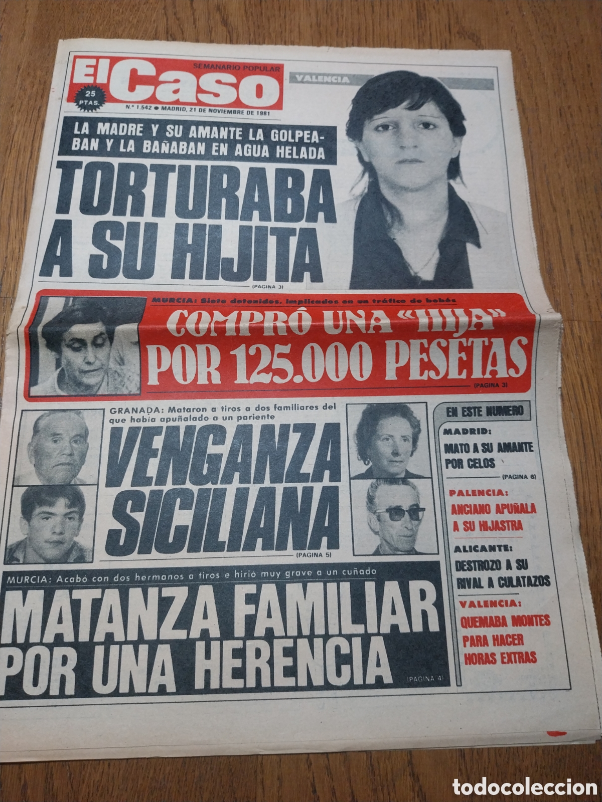 Collezionismo di Riviste e Giornali: EL CASO 1981 SEVILLA LLEG&Oacute; LA SED. HUESCAR Y DINAMARCA FIRMARON LA PAZ. RAMONCIN ROCK ENTRE REJAS CA