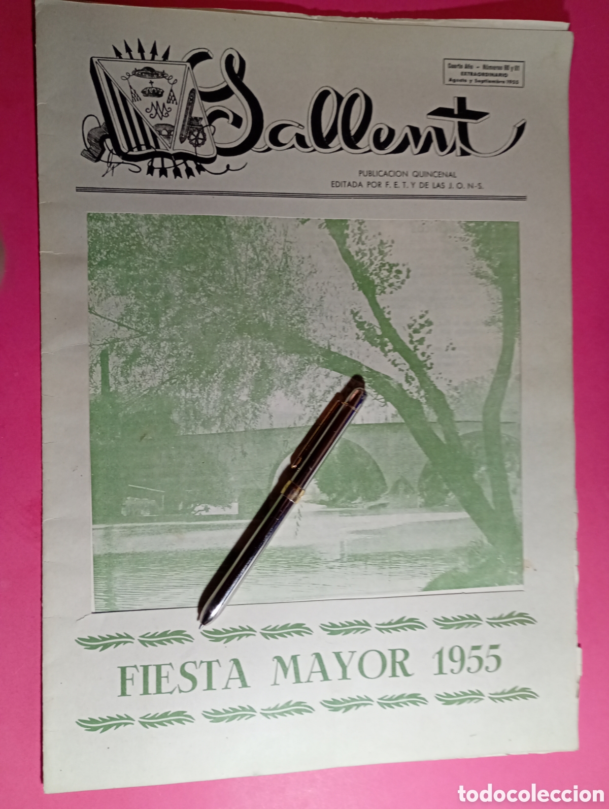 Coleccionismo de Revistas y Peri&oacute;dicos: SALLENT FIESTA MAYOR 1955 N&ordm; 60/61 EXTRAORDINARIO QUINCENAL ED. F.E.T. Y DE LAS J.O.N.S.