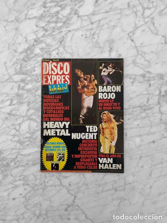 Coleccionismo de Revistas y Peri&oacute;dicos: DISCO EXPRES 1984 TED NUGENT, DEF LEPPARD, SCORPIONS, WHITESNAKE, BARON ROJO, JUDAS PRIEST VAN HALEN