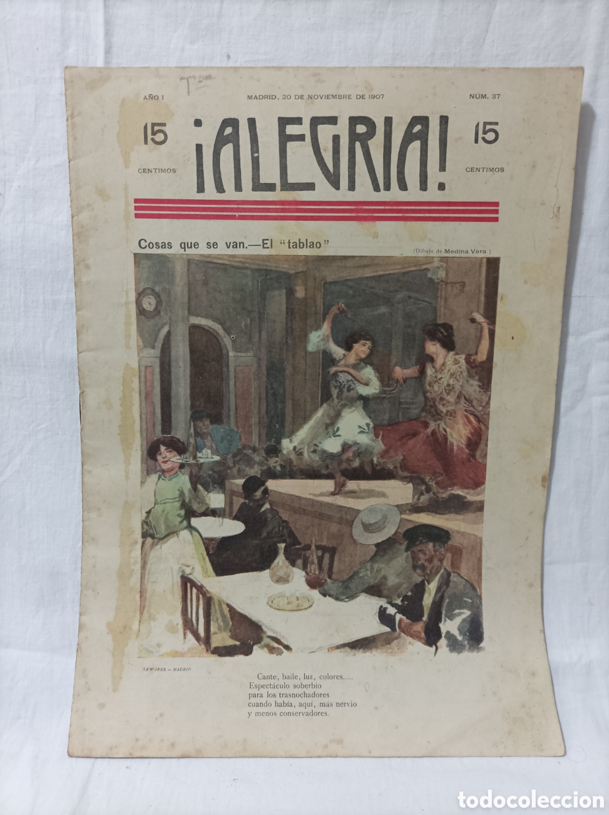 Sammeln von Zeitschriften und Zeitungen: Revista ALEGR&Iacute;A. Medina Vera, Sancha, Robledano. 1907