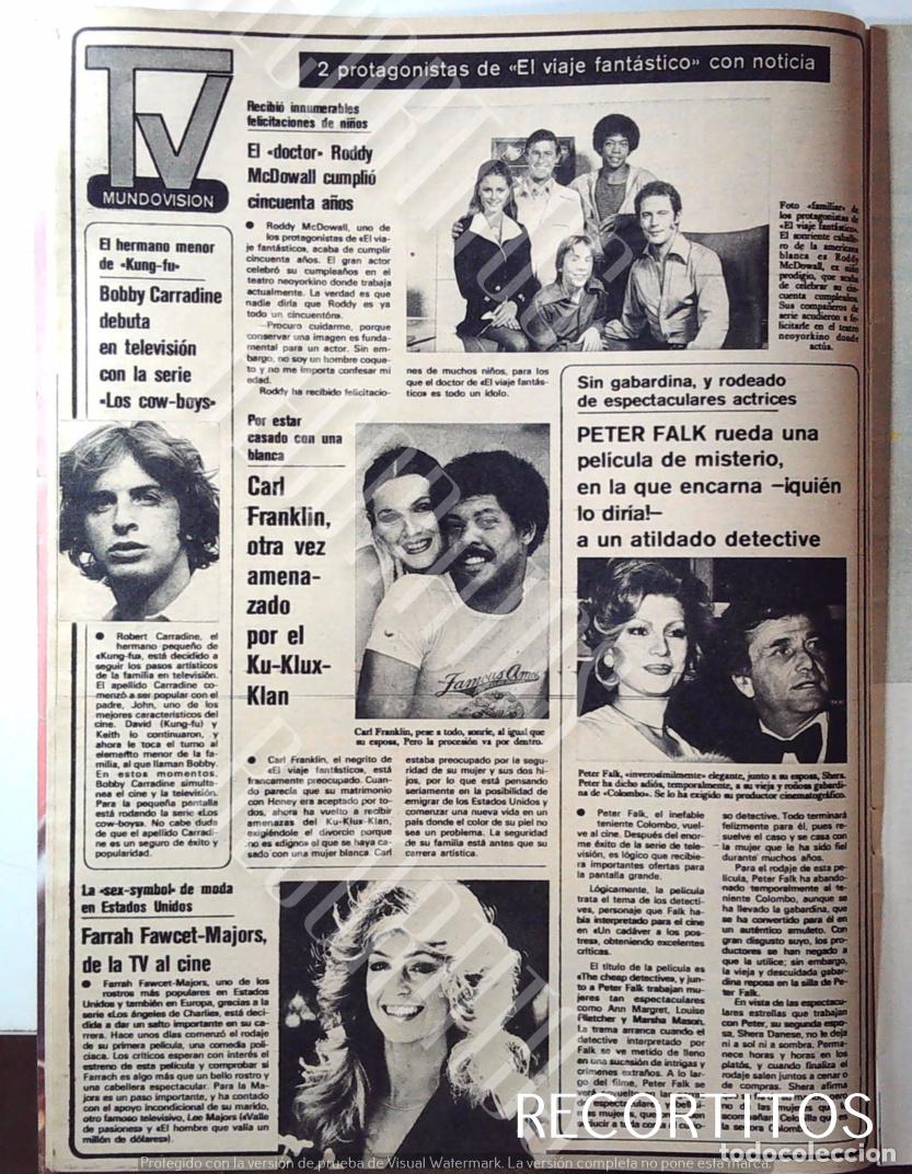 Coleccionismo de Revistas y Peri&oacute;dicos: RODDY MCDOWALL EL VIAJE FANTASTICO PETER FALK FARRAH FAWCETT MAJORS BOBBY CARRADINE CARL FRANKLIN