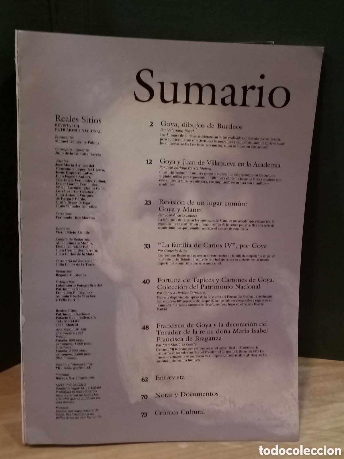 Coleccionismo de Revistas y Peri&oacute;dicos: Reales Sitios. Revista del Patrimonio Nacional. A&ntilde;o XXXIII. N&deg; 128
