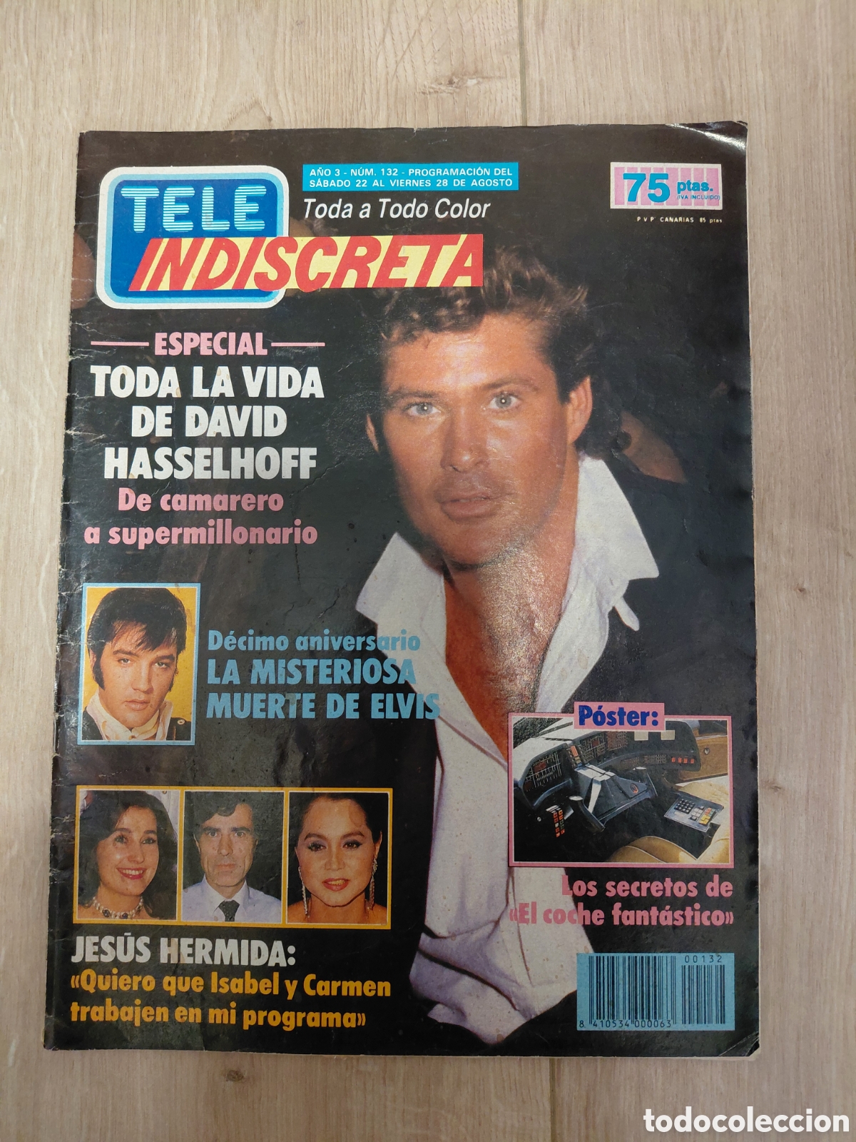 Coleccionismo de Revistas y Peri&oacute;dicos: Tele Indiscreta n&deg; 132 Agosto 1986 David Hasselhoff. Fama