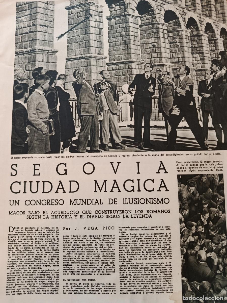 Colecionismo de Revistas e Jornais: 1955 Segovia Ciudad M&aacute;gica. Congreso Mundial Ilusionismo. 2 hojas revista vintage
