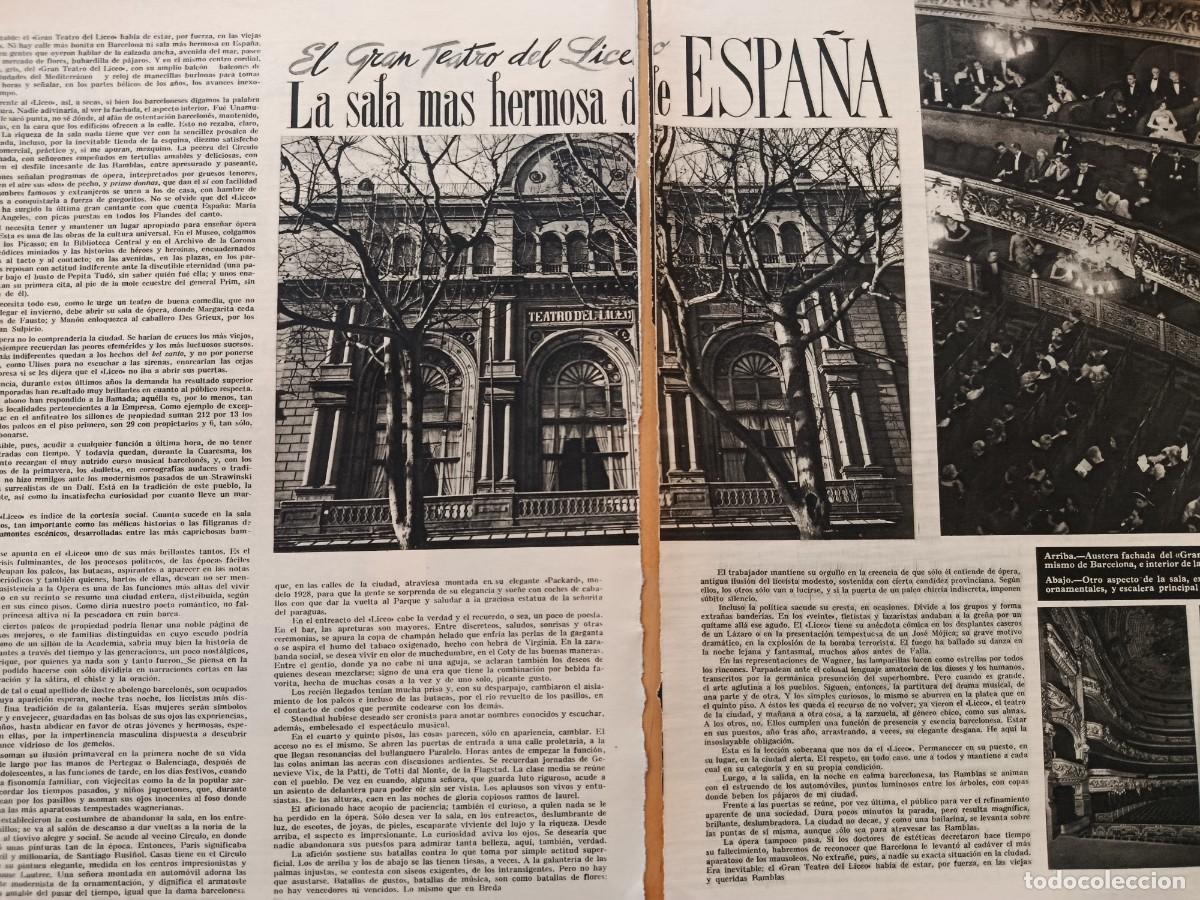 Colecionismo de Revistas e Jornais: 1955. Barcelona Liceo. Sala m&aacute;s hermosa de Espa&ntilde;a. 2 hojas revista